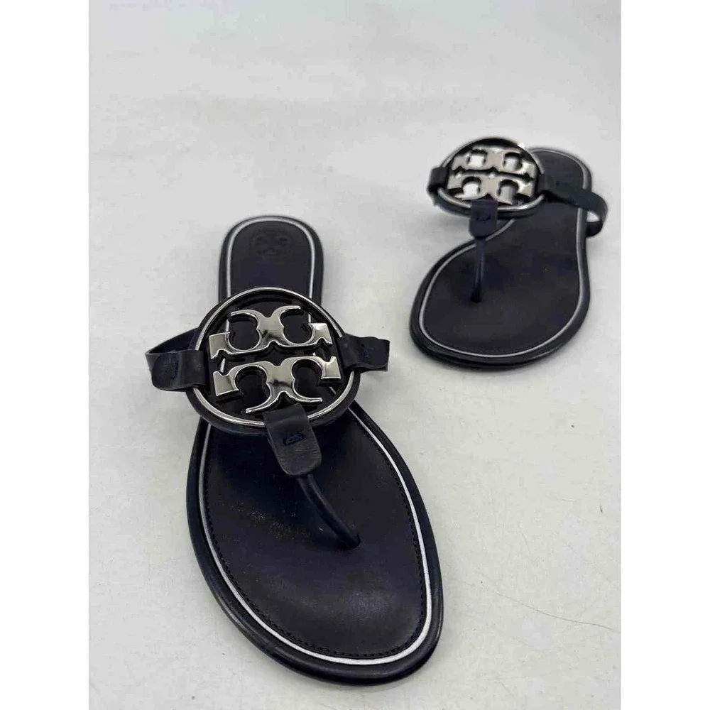 Shoe Size 9.5 Tory Burch Navy Leather Sandals